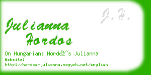 julianna hordos business card